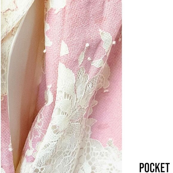 TORRID Foxglove Pink Mini two toned, lace floral, tierd babydoll dress. 1X - Picture 6 of 16